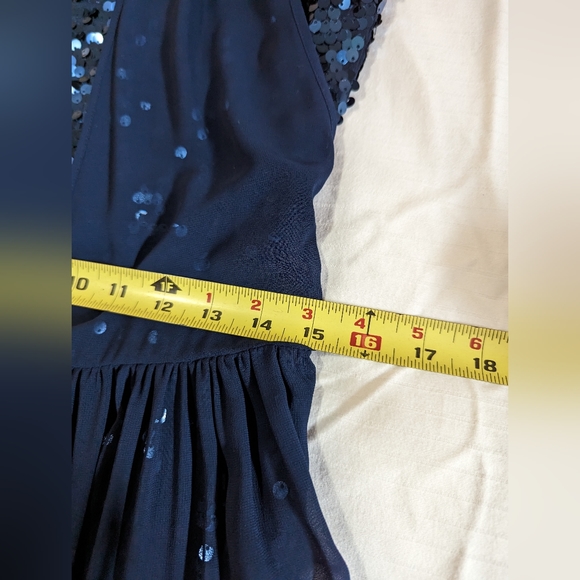 BCBG MaxAzria Katrine Blue Sparkle Party Dress s: 12 - Picture 5 of 16